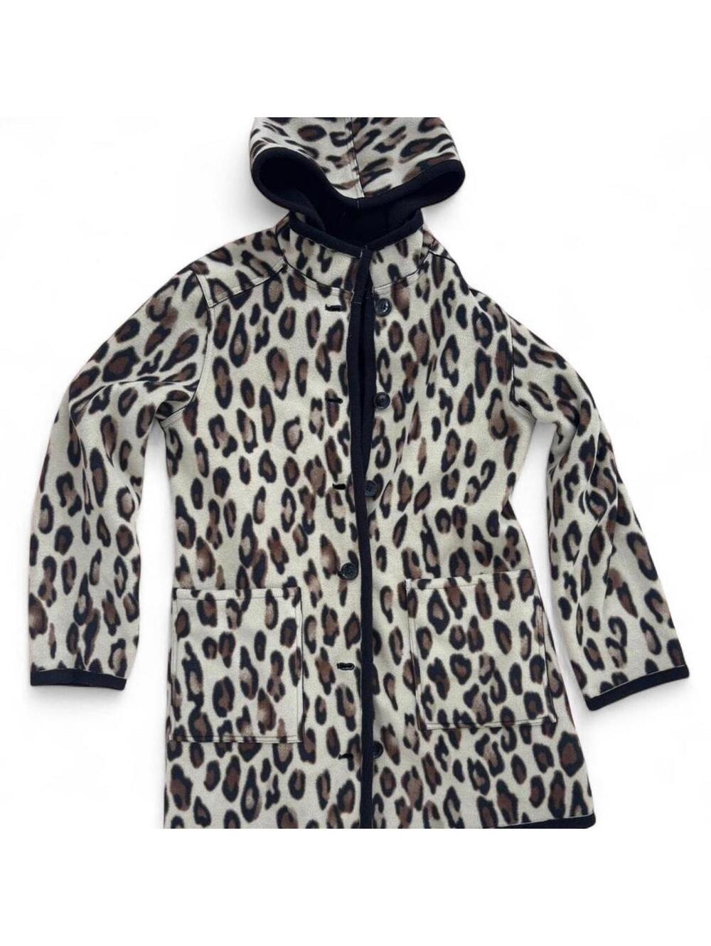 Y2K Leopard Print Fleece Hooded Jacket